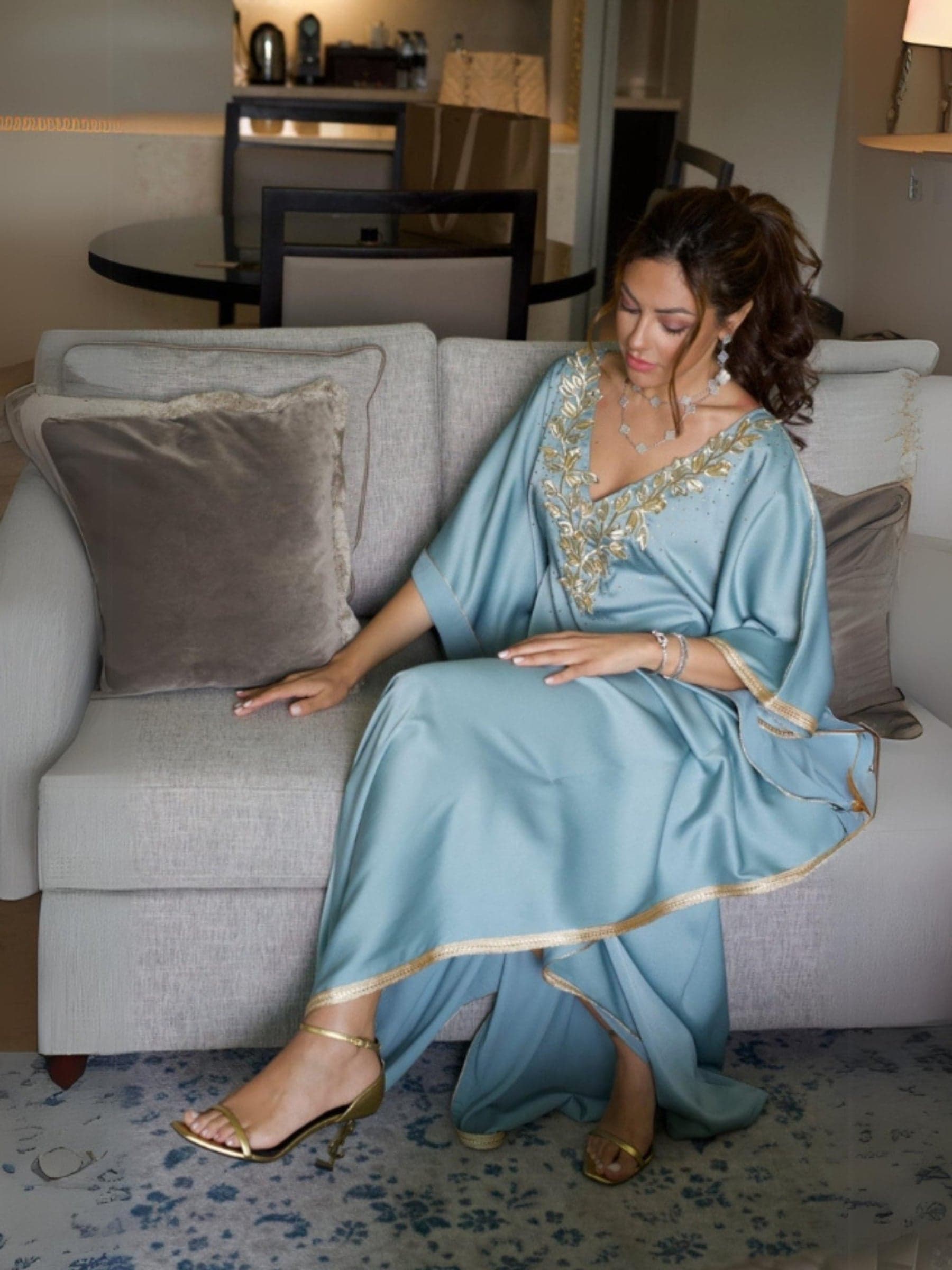 Fayrouz Blue Kaftan