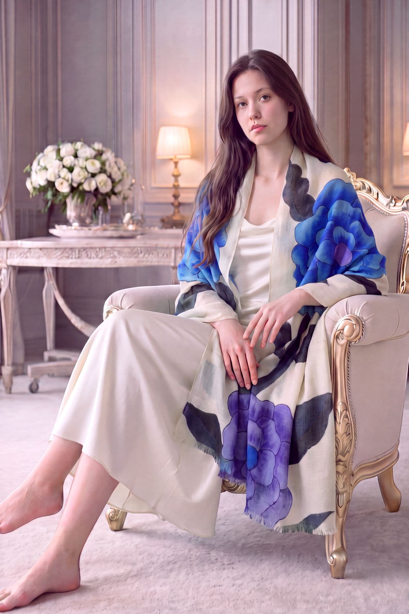 Hand Brush Paint Shawl