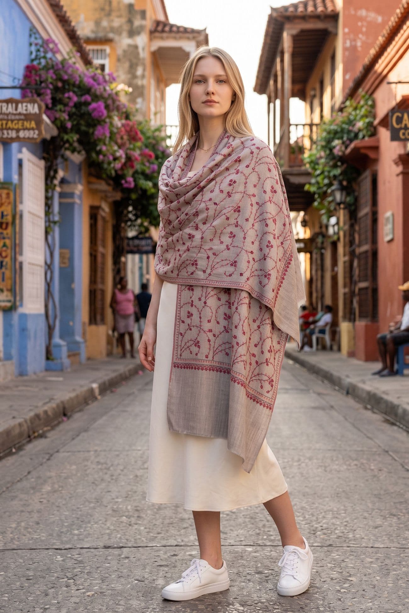Sozni Jali Shawl — Brown