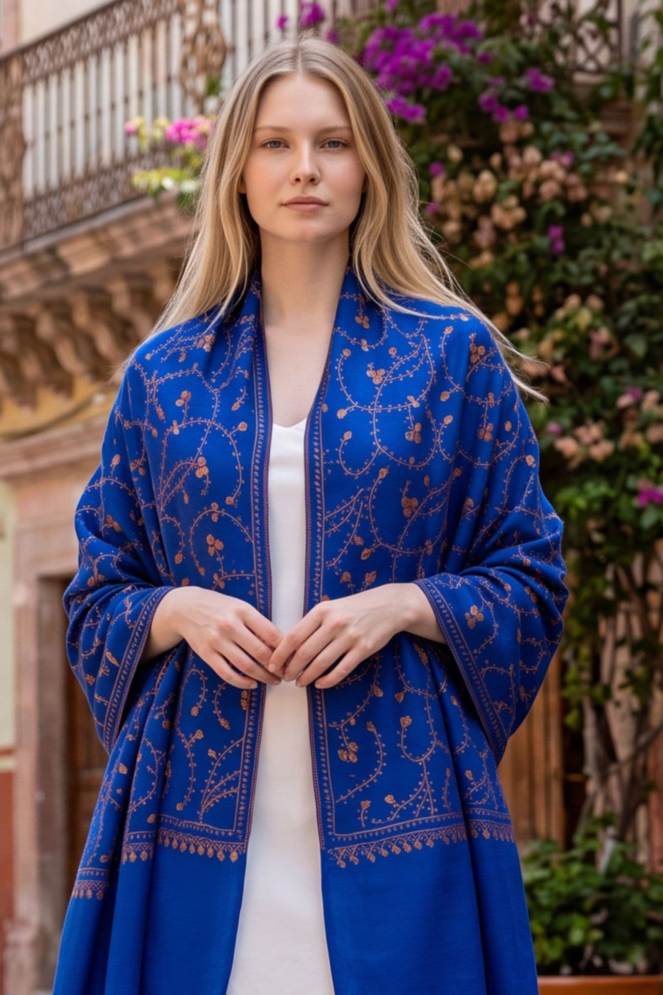 Sozni Jali Shawl — Blue