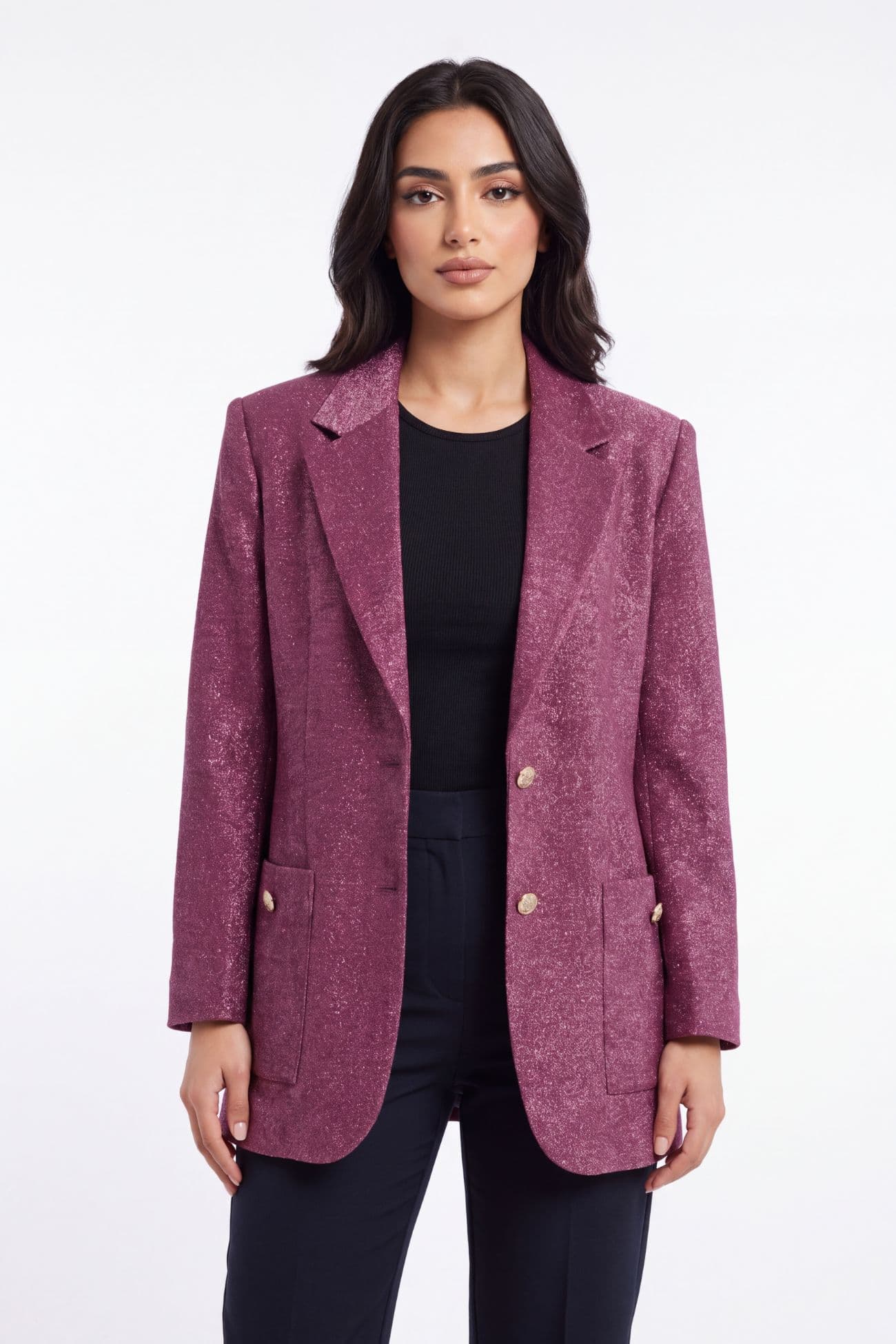 Violet Majesty Shimmer Blazer — Violet 2