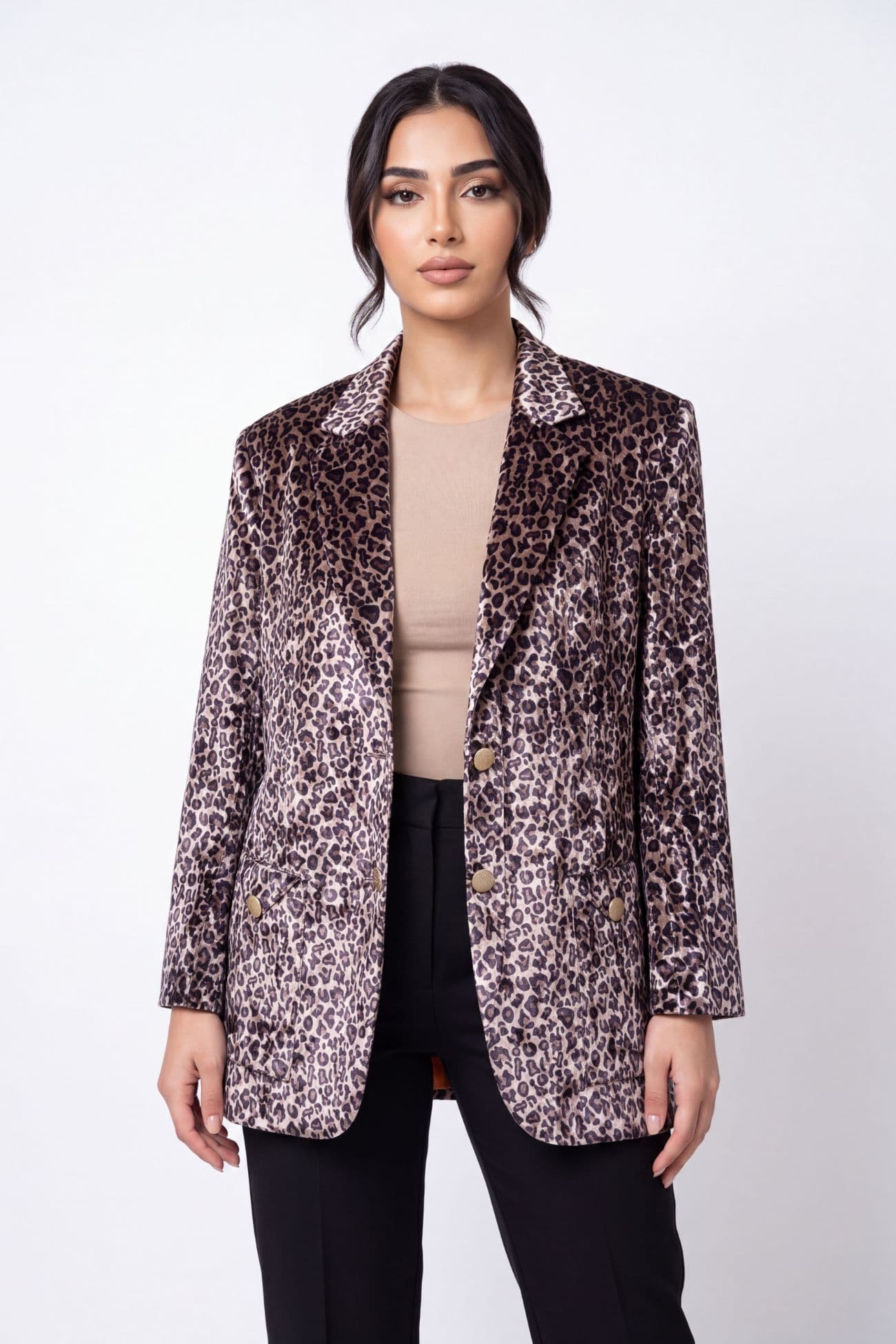 بليزر مخملي بنقشة الفهد — Leopard print 2