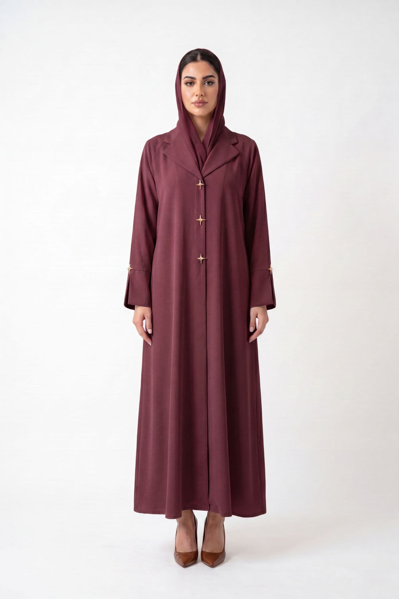 Celeste Star Maroon Abaya